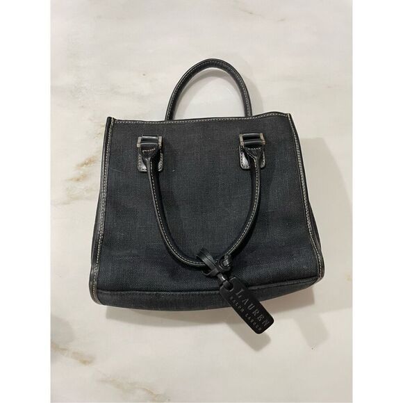 Lauren by Ralph Lauren Charcoal Black Fabric Small Hand Bag - Picture 1 of 7